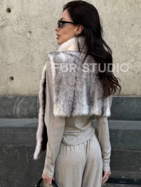 Женская манишка из норки крестовки - фото 3