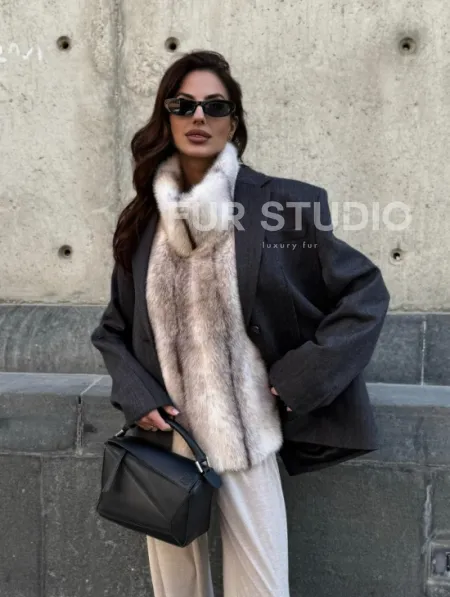 Женская манишка из норки крестовки - фото 12