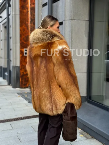 Шуба из лисы - рыжая - фото 21