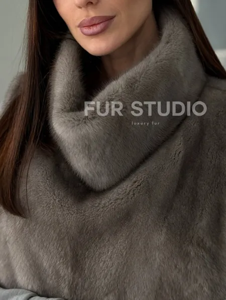 Манишка норковая серая - фото 1