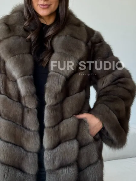 Длинная шуба из соболя - фото 3