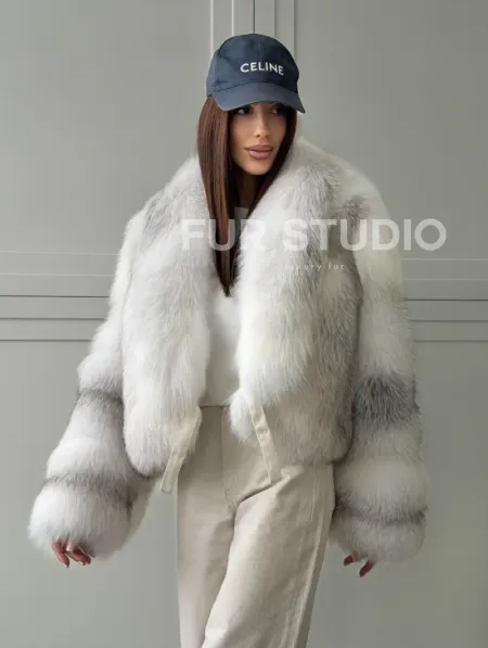 Шуба кроп-топ из лисы finnish cross fox - фото 8