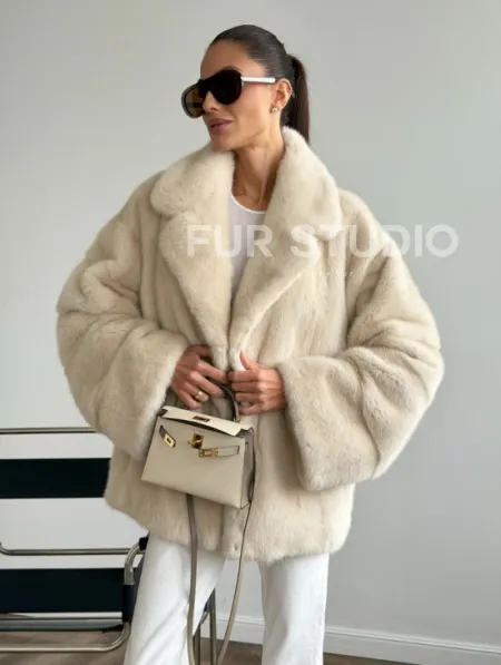 Женский норковый полушубок - фото 9