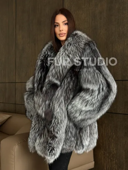 Женская шуба из чернобурки - фото 10