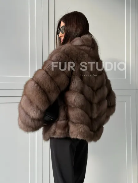 Куртка из куницы - воротник шаль - фото 16
