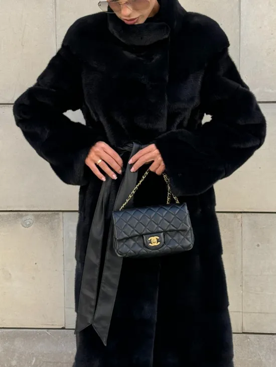 Шуба из скандинавской(плюшевой) норки - стойка воротник - фото 4