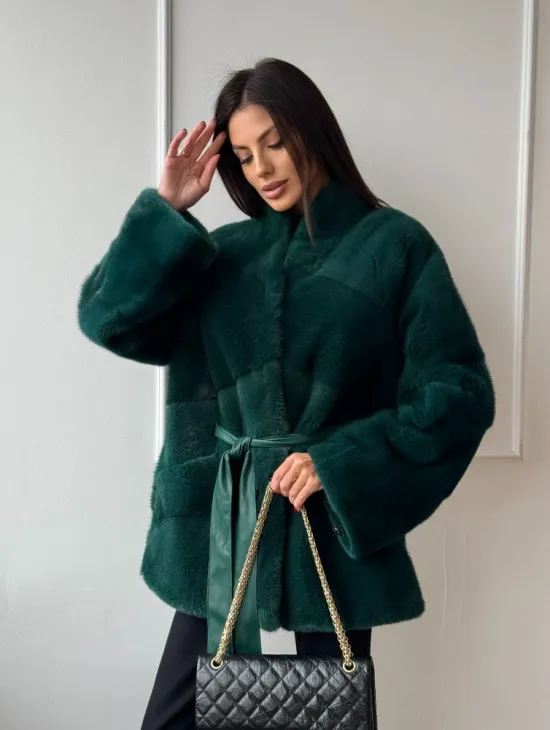 Норковый полушубок из плюшевой норки 