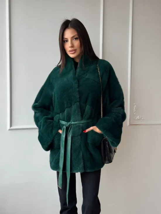 Норковый полушубок из плюшевой норки 