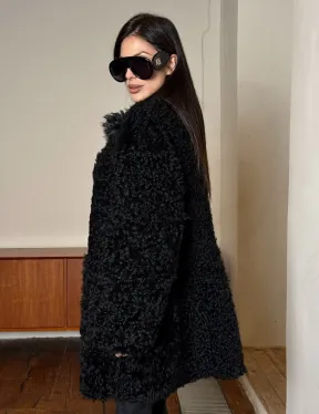 Двухсторонняя шуба - дублёнка из тиградо - фото 4