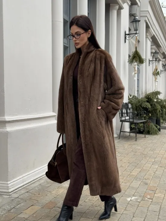 Натуральная шуба пастель из скандинавской норки SAGA FURS SUPERIOR - фото 7