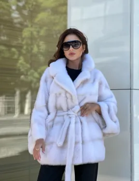 Пончо в датской норке - цвет паломино - фото 1