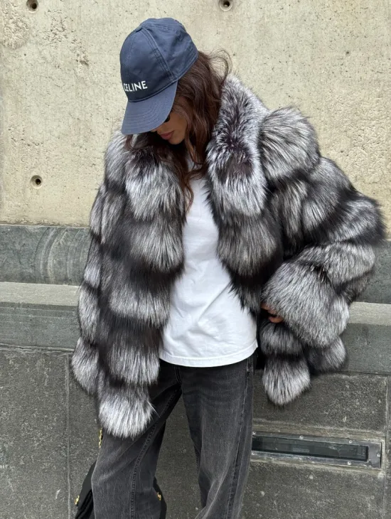 Шуба из чернобурки воротник стойка - фото 10