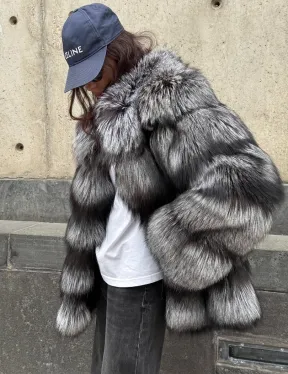 Шуба из чернобурки воротник стойка - фото 2