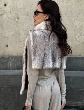 Женская манишка из норки крестовки - фото 3