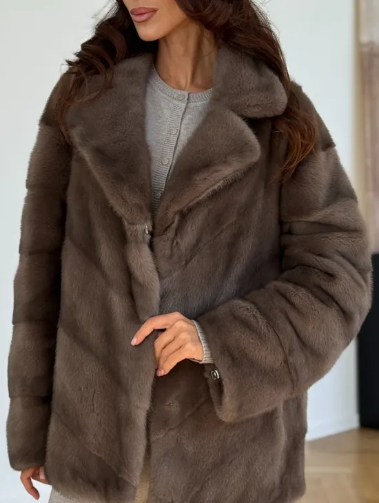 Шуба сasual art из меха норки lavender - фото 2