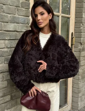 Укороченная шуба из овчины калган - фото 4