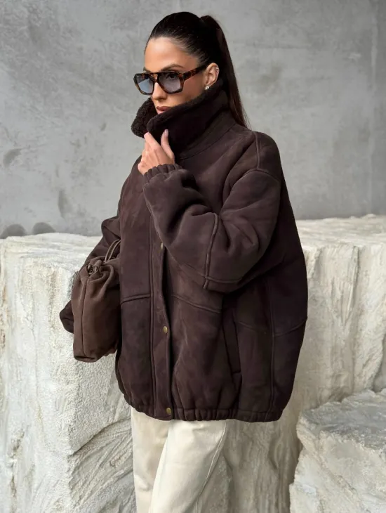 Дубленка бомбер женская - фото 8