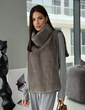 Манишка норковая серая - фото 21