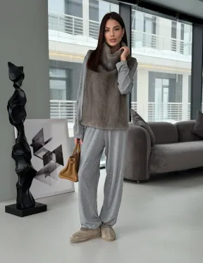 Манишка норковая серая - фото 15