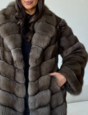 Длинная шуба из соболя - фото 3