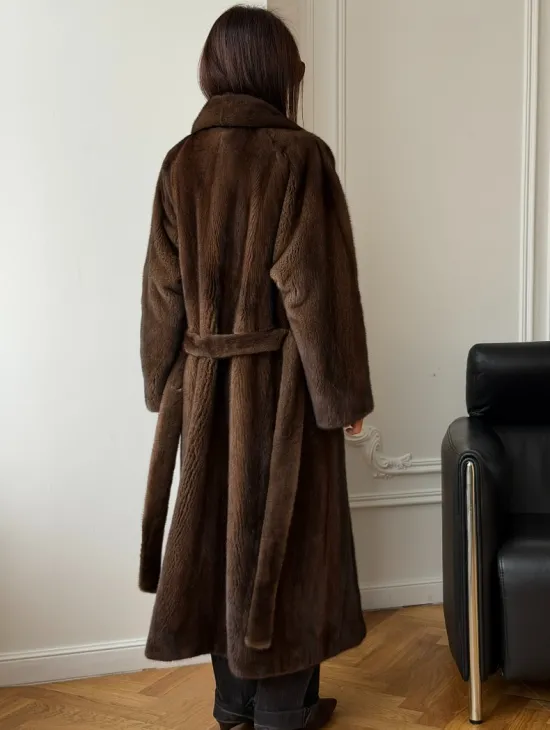 Норковое пальто - воротник шаль - фото 5