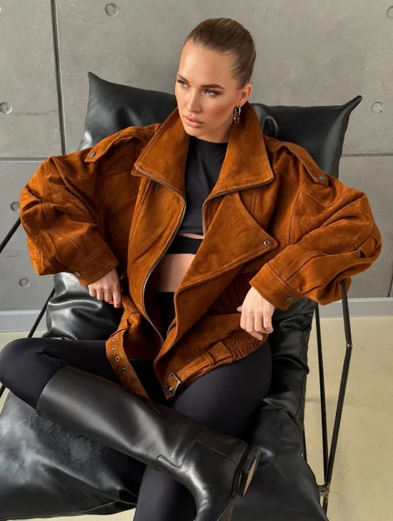 Замшевая куртка-косуха - фото 0