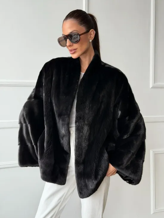 Куртка c V-образным воротом из норки SAGA FURS - фото 0