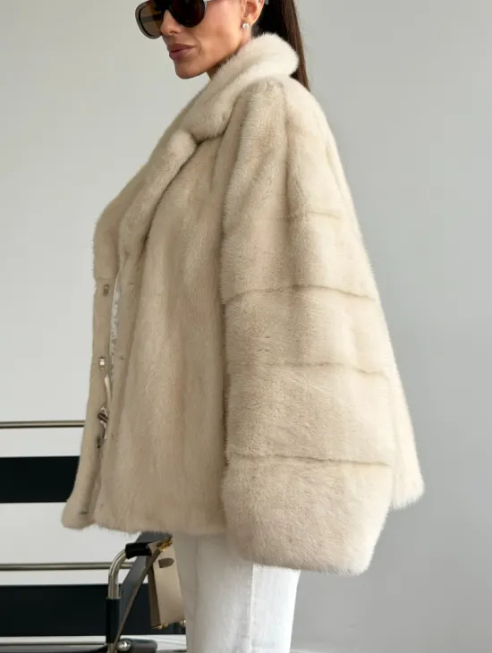 Женский норковый полушубок - фото 4