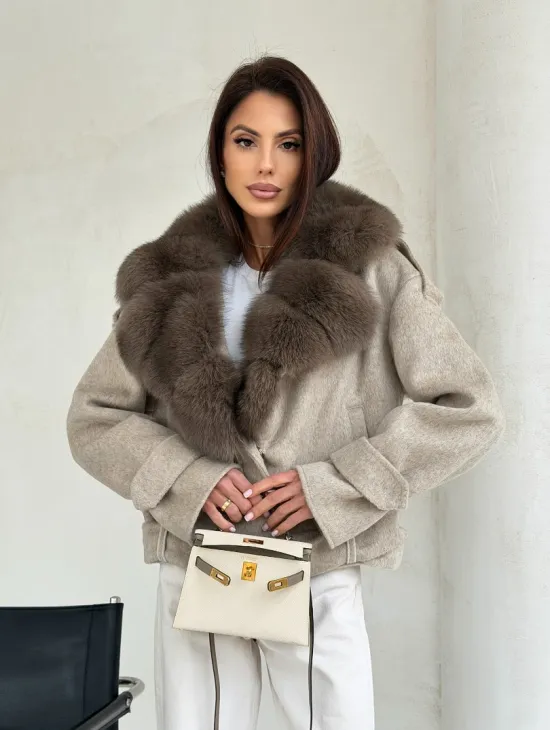 Куртка - пальто с мехом финского песца - фото 11