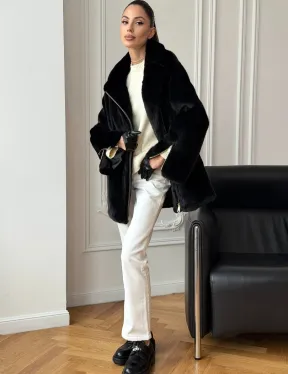 Черная норковая косуха - фото 6