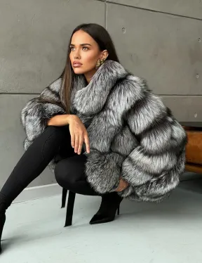 Шуба из чернобурой лисы 