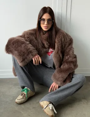 Дубленка из тосканы цвет taupe - фото 11