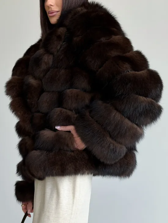 Шуба песцовая под соболь - фото 3