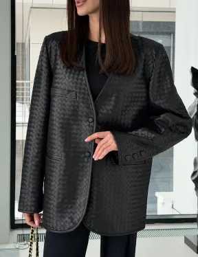 Женский пиджак из натуральной кожи - фото 4