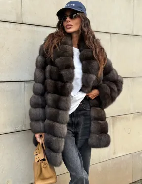 Шуба из меха баргузинского соболя - седина 2 - фото 7