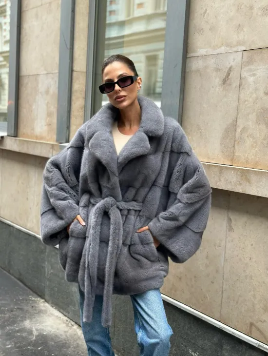 Норковое пончо - VELVET - фото 3