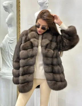 Стильный жакет из меха соболя - фото 4