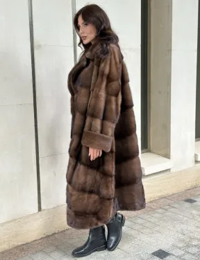 Норковая шуба NAFA соболиного натурального цвета - фото 5